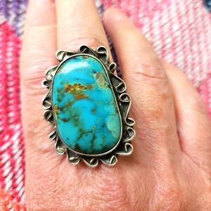 Vintage Navajo Turquoise Sterling Silver Ring